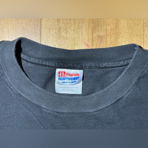 Vintage 90s Hanes HeavyWeight Black Embroidered San Diego Single Stitch Men’s XL - Picture 3 of 3